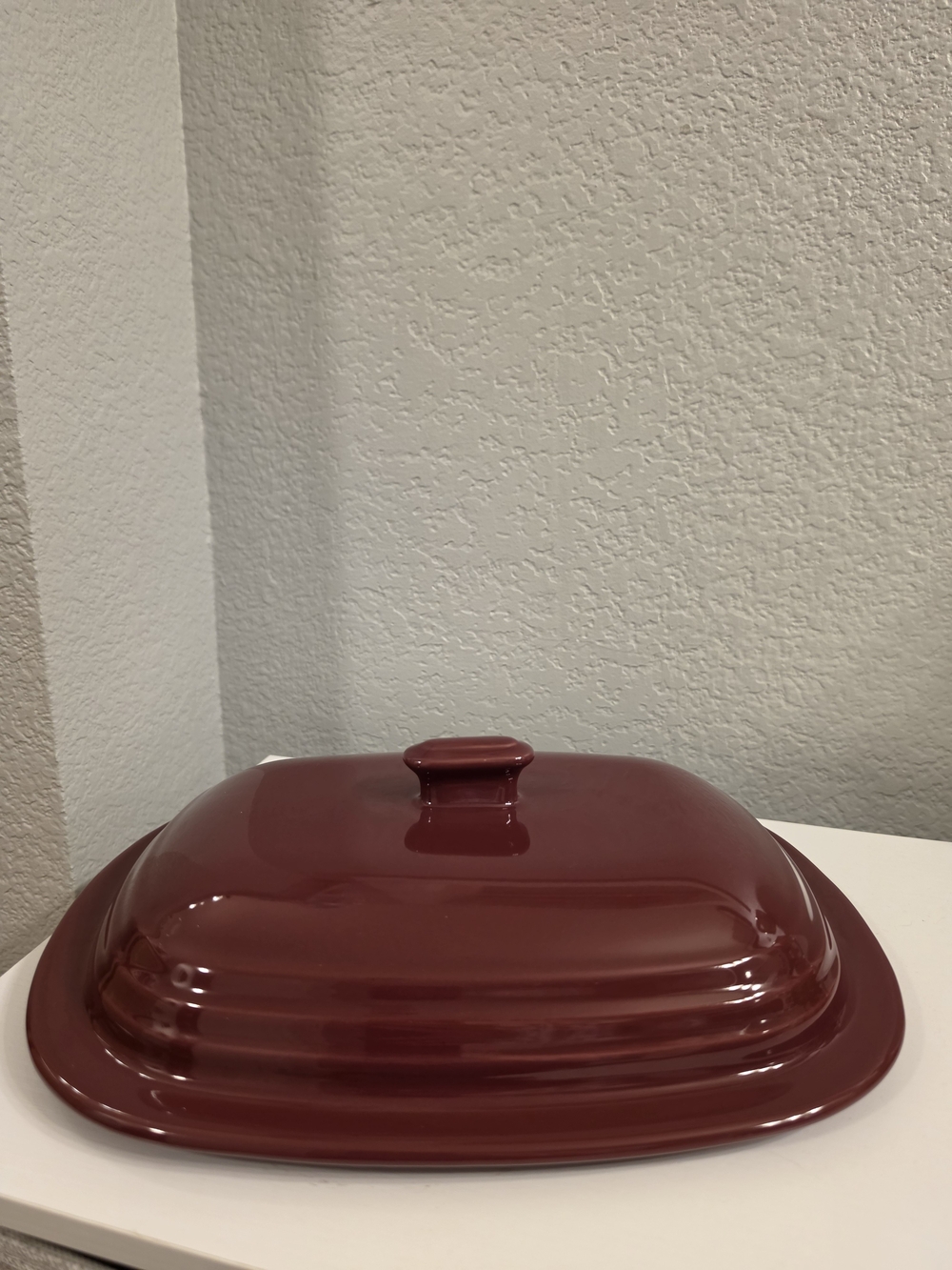 Pampered Chef Ceramic Casserole Dish Lid - Burgundy